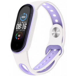   BeCover Ремінець Sport Style для Xiaomi Mi Smart Band 5/6/7 White-Purple (705175)