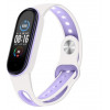 BeCover Ремінець Sport Style для Xiaomi Mi Smart Band 5/6/7 White-Purple (705175) - зображення 2