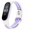 BeCover Ремінець Sport Style для Xiaomi Mi Smart Band 5/6/7 White-Purple (705175) - зображення 3