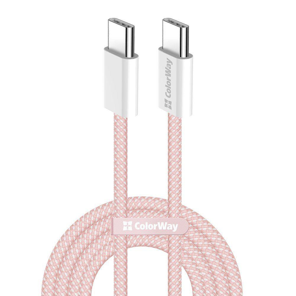 ColorWay USB Type-C to USB Type-C 60W 1m Pink (CW-CBPDCC061-P) - зображення 1