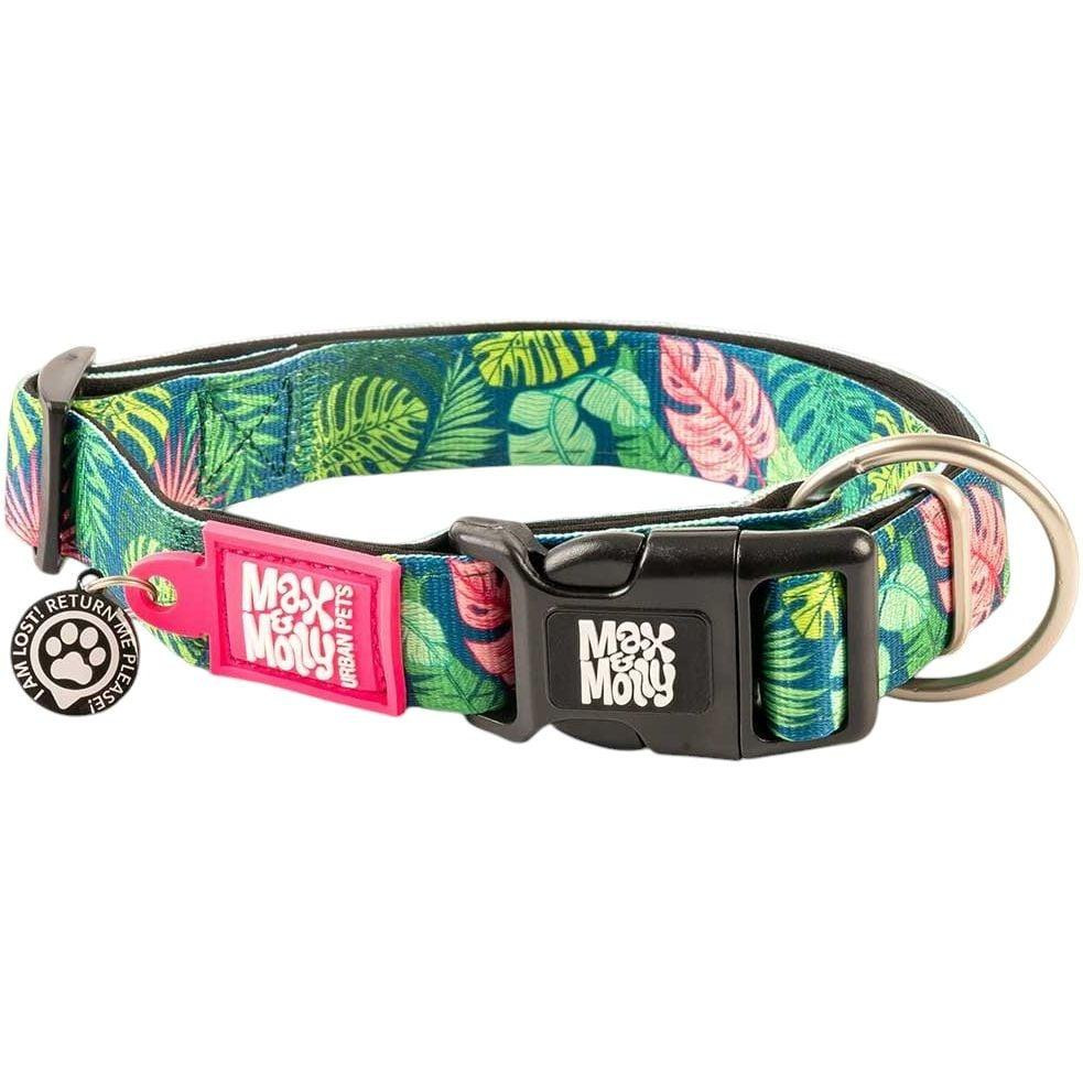 Max & Molly Smart ID Collar Tropical Нашийник з QR-кодом, малюнок "Тропіки" S (4894512025288) - зображення 1