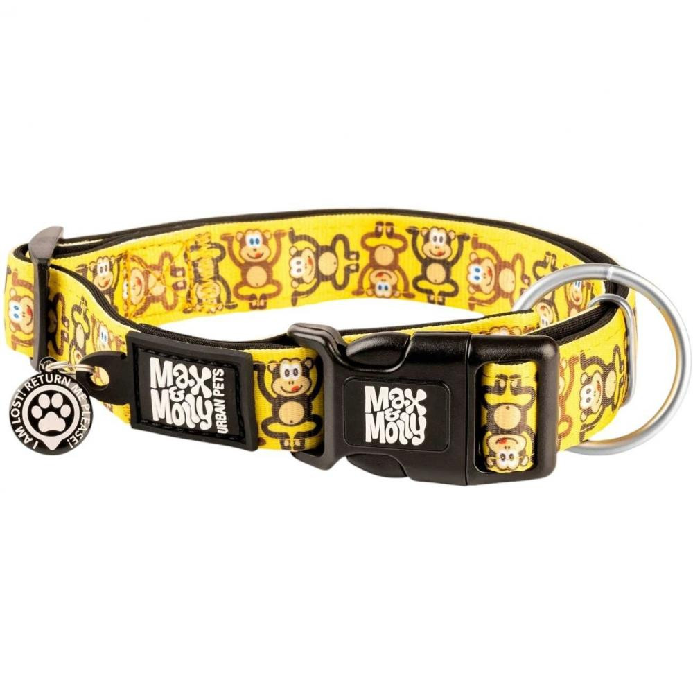 Max & Molly Smart ID Collar Monkey Maniac Нашийник з QR-кодом, малюнок "Мавпа" XS (4894512050570) - зображення 1