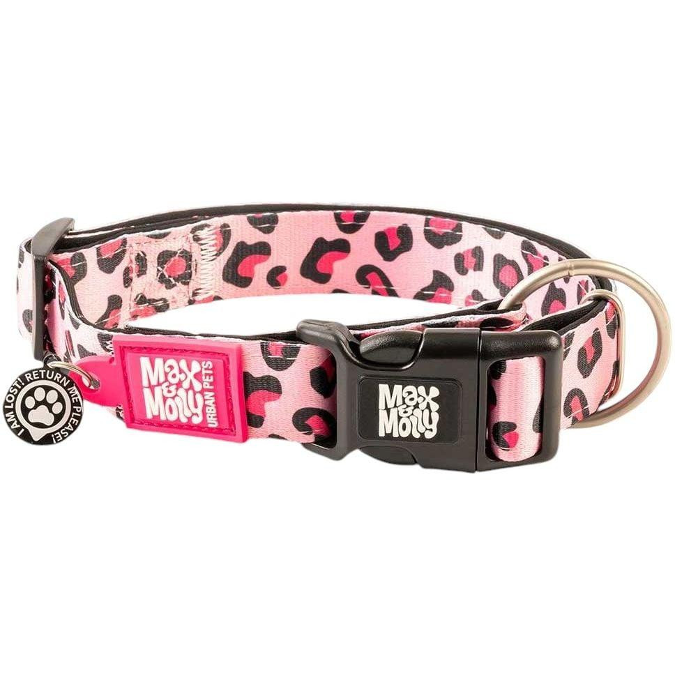 Max & Molly Smart ID Collar Leopard Pink Нашийник з QR-кодом, малюнок "Леопард рожевий" XS (4897039633585) - зображення 1