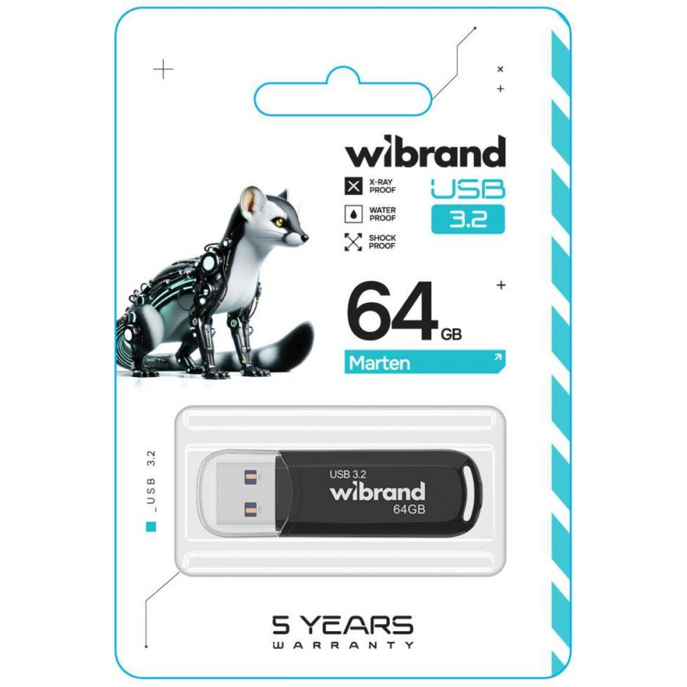 Wibrand 64 GB Marten Black USB 3.2  (WI3.2/MA64P10B) - зображення 1