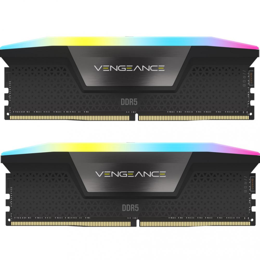 Corsair 64 GB (2x32GB) DDR5 5600 MHz Vengeance RGB Black (CMH64GX5M2B5600C40) - зображення 1