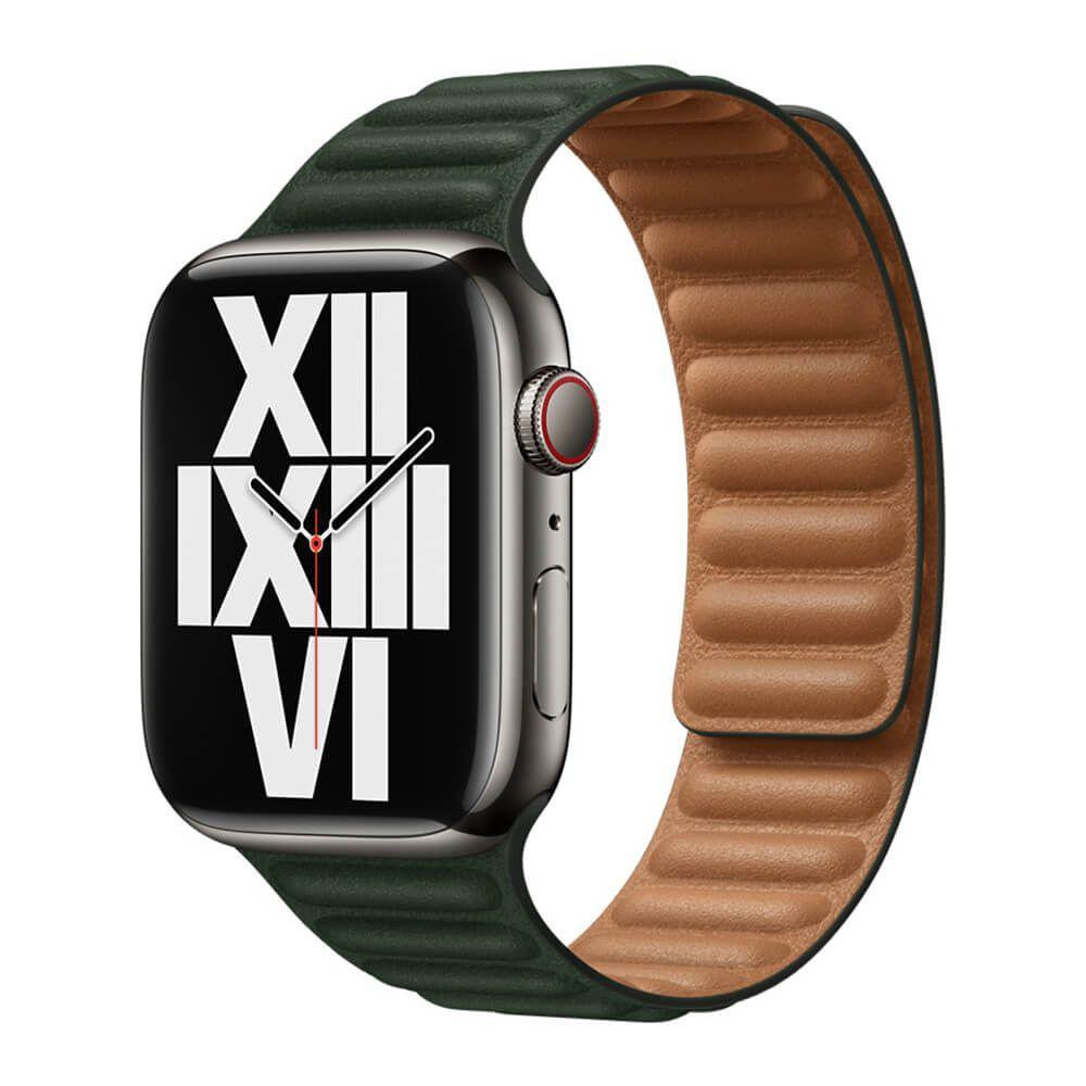 Apple Sequoia Green Leather Link S/M (ML7P3) для  Watch 40/41mm - зображення 1