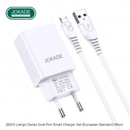   JOKADE JB024 Dual port with cable Micro USB White