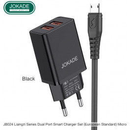   JOKADE JB024 Dual port with cable Micro USB Black