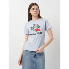   Converse Футболка бавовняна жіноча  Womens Knit T-Shirt 10026042-050 L Блакитна (194434692129)