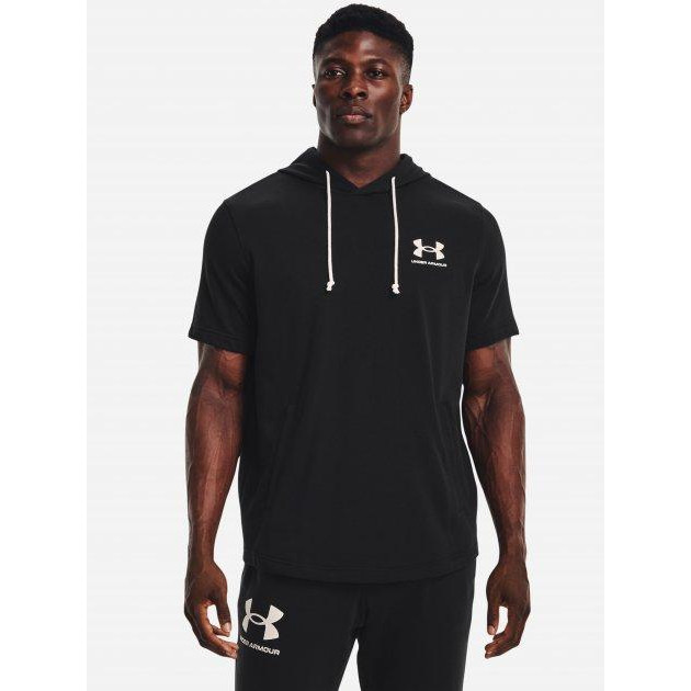 Under Armour Футболка бавовняна довга чоловіча  Rival Terry Lc SS Hd-blk 1370396-001 M (195253820939) - зображення 1