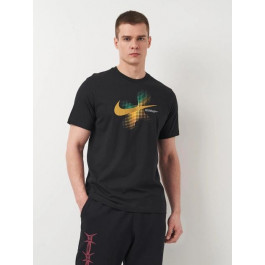   Nike Футболка бавоняна довга чоловіча  M Nsw Tee 6Mo Swoosh FQ7998-010 XL Чорна з принтом (0196975259120)