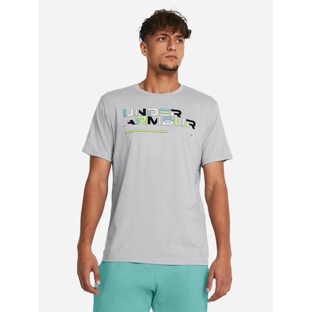 Under Armour Футболка чоловіча  Ua Colorblock Wordmark Ss 1382829-011 S Сіра (196885997228) - зображення 1