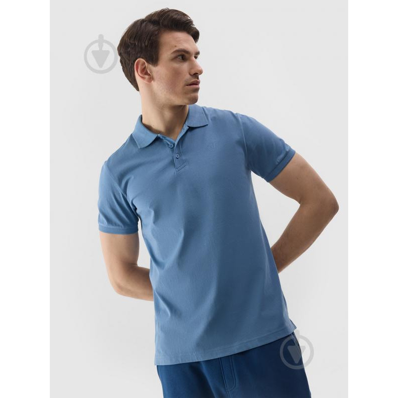 4F Поло довге чоловіче  Polo Shirt M129 4FWSS24TPTSM129-32S S Блакитне (5904698717750) - зображення 1