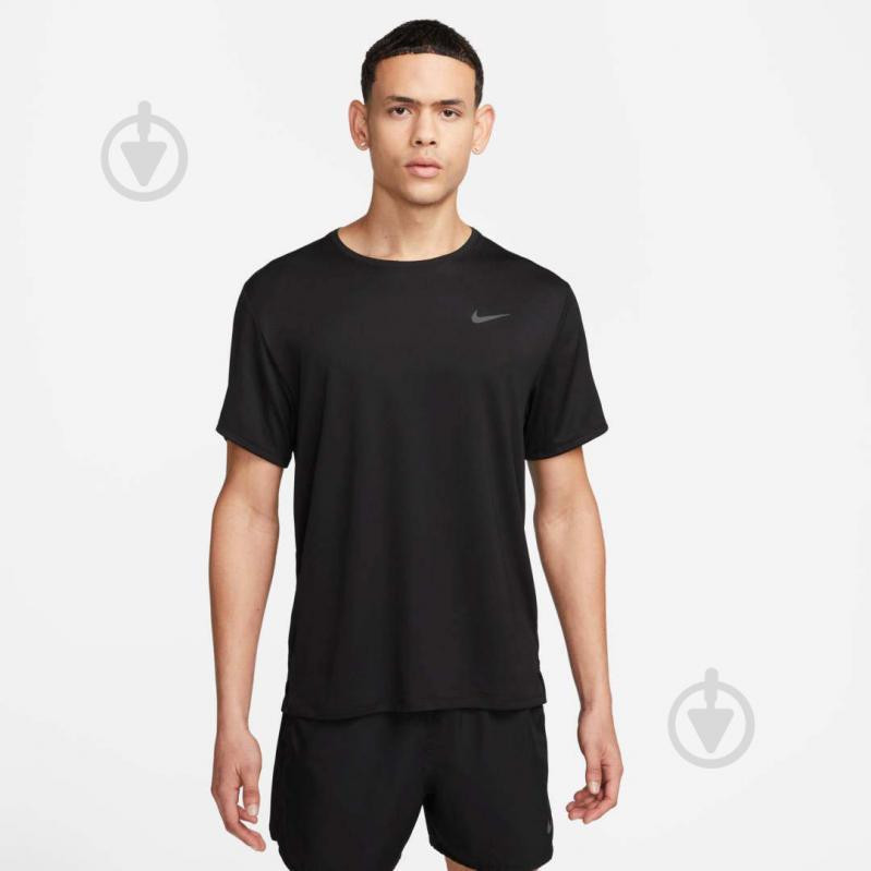 Nike Футболка спортивна довга чоловіча  M Nk Df Uv Miler Ss DV9315-010 S Чорна (196153874480) - зображення 1