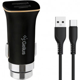   Gelius Pro Apollo GP-CC01 2USB 3.1A + USB-C Black (92661)