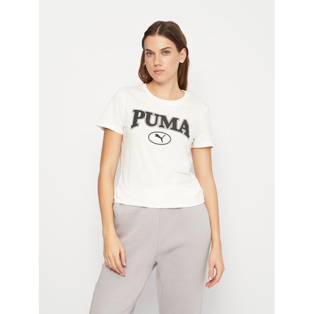 PUMA Футболка жіноча  Squad Graphic Tee 67661165 XS Теплий білий (4099683664322) - зображення 1