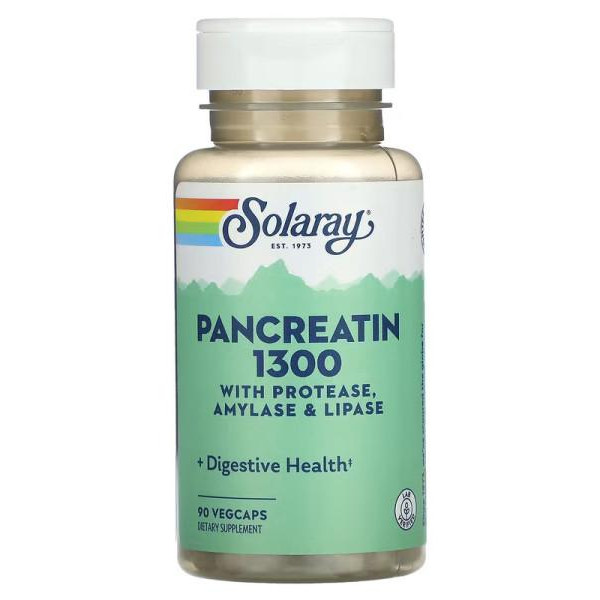 Solaray Pancreatin 1300 with Protease, Amylase & Lipase VegCaps (90 капс) - зображення 1