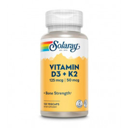   Solaray Vitamin D3 + K2 125 mcg | 50 mcg Veg Caps (120 капс)