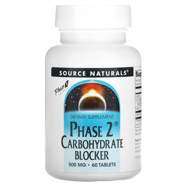 Source Naturals Phase 2 Carbohydrate Blocker 500 mg (60 табл) - зображення 1