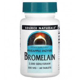   Source Naturals Bromelain 2000 GDU/gram 500 mg (60 табл)