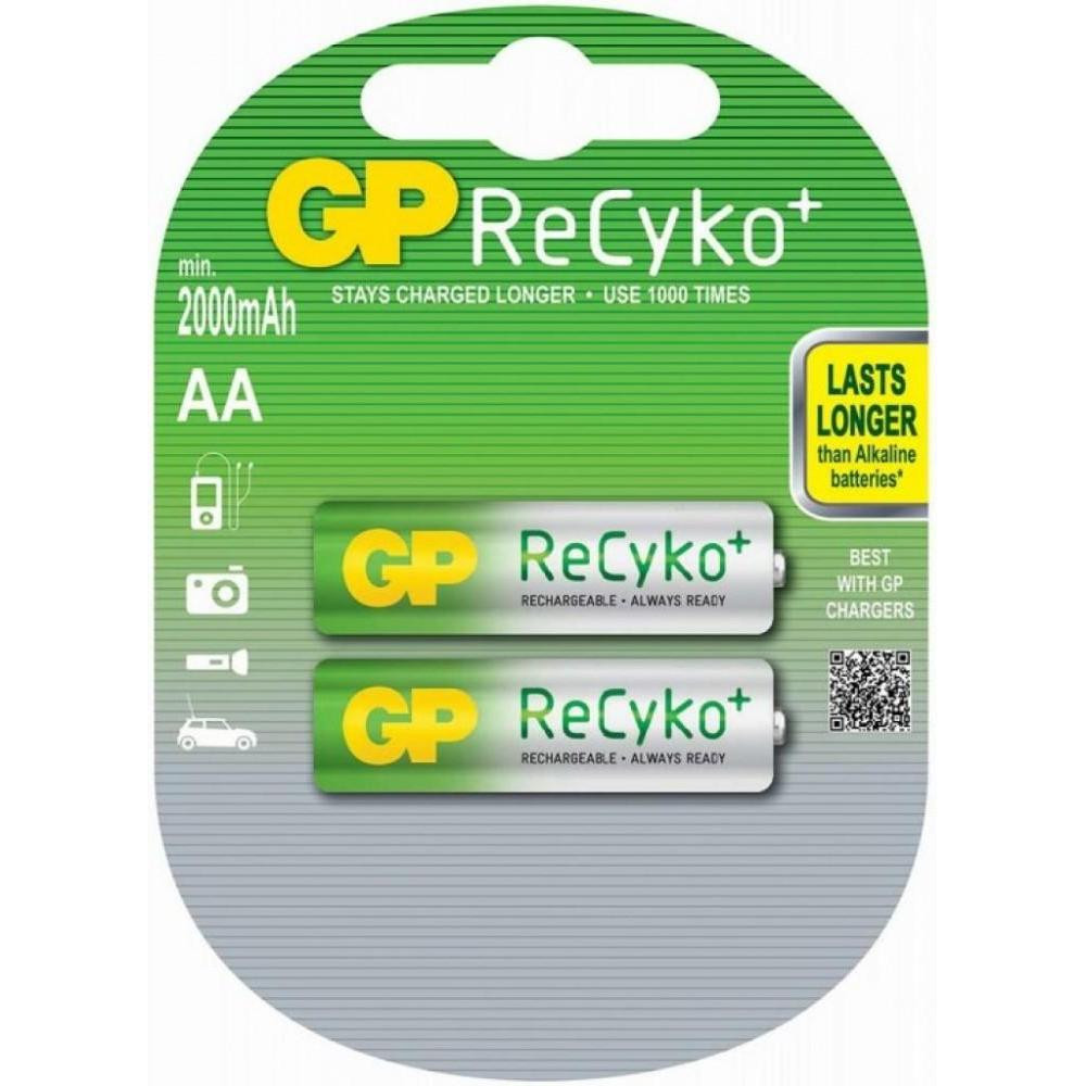 GP Batteries AA 2100mAh NiMH 2шт ReCyko+ (210AAHCE-U2) - зображення 1