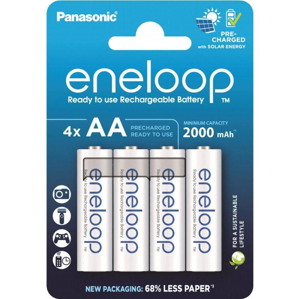 Panasonic AA Eneloop 2000mAh NI-MHx4 (BK-3MCDE/4CP) - зображення 1