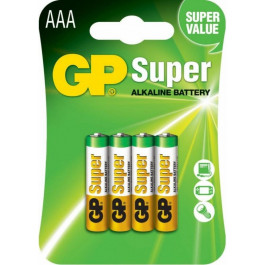   GP Batteries AAA bat Alkaline 4шт Super (GP24A-2UE4)