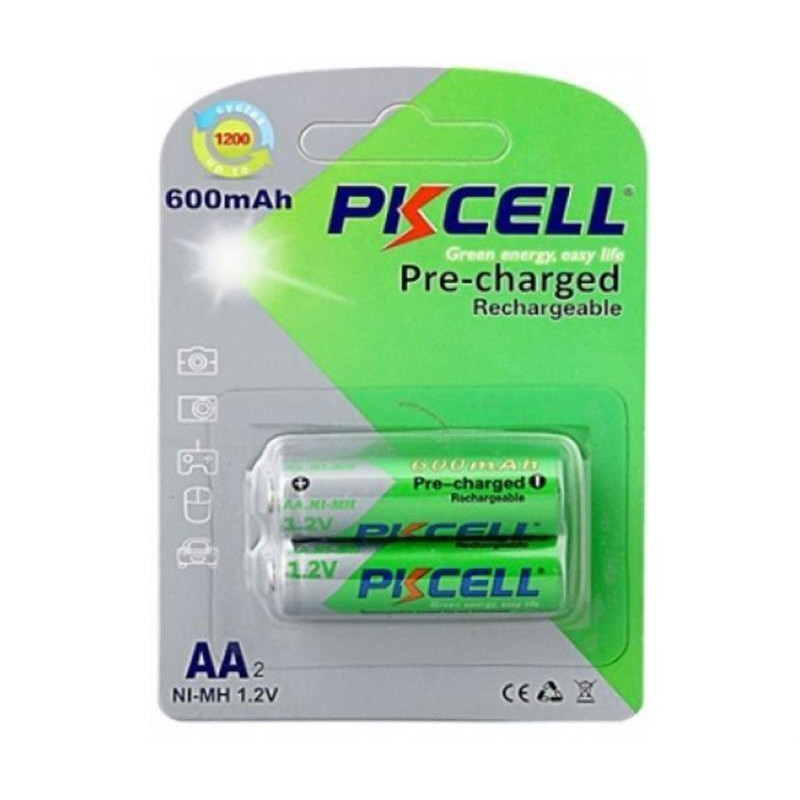 PKCELL AA 600mAh NiMH 2шт Pre-charged (PC/AA600-2BA) - зображення 1