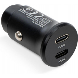   Vinga 40W PD 2xUSB-C   Car Charger Black (VCPCCCC40)