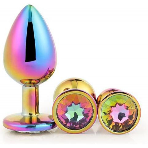 Dream toys Набор радужных анальных пробок GLEAMING LOVE MULTICOLOUR PLUG SET (DT21784) - зображення 1