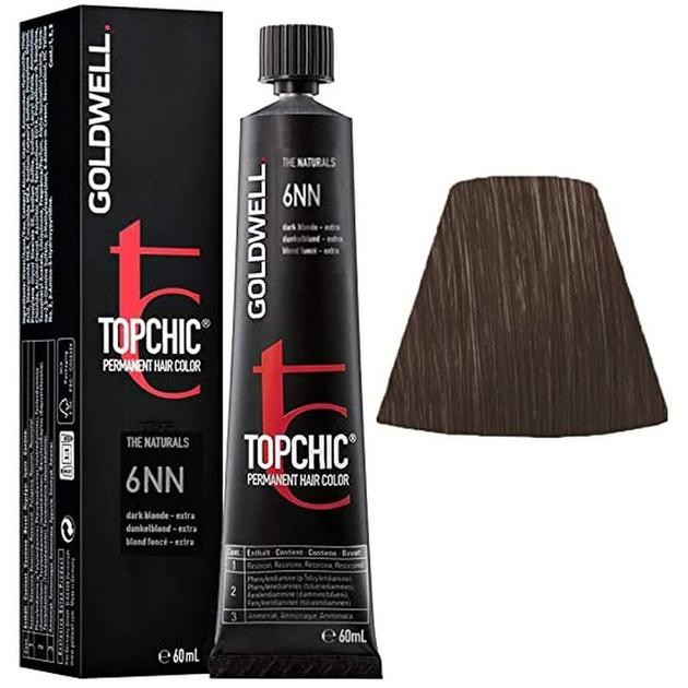 Goldwell Стійка професійна фарба для волосся  Topchic Hair Color Coloration 6NN Dark Blonde Extra 60 мл (4021 - зображення 1