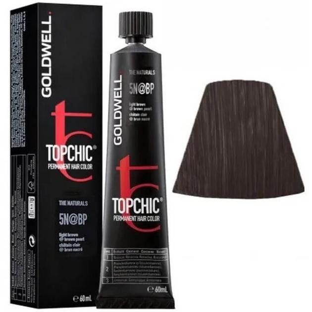 Goldwell Стійка професійна фарба для волосся  Topchic Hair Color Coloration 5N@BP Light Brown Reflecting Opal - зображення 1