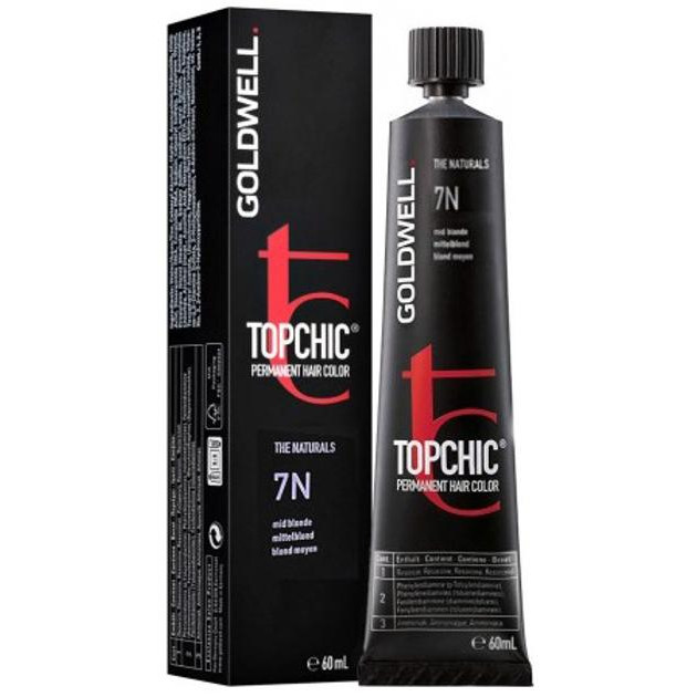 Goldwell Стійка професійна фарба для волосся  Topchic Hair Color Coloration 7N - Mid Blonde 60 мл (4021609000 - зображення 1