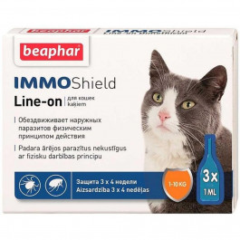   Beaphar Капли Immo Shield Line-on for Cats антипаразитные с диметиконом для котов и котят 3 пипетки (13581)