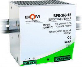   Biom на DIN-рейку TH35/ЕС35 360W 30A 12V IP20 BPD-360-12 (21774)