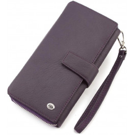   ST Leather Женский вместительный кошелек с ремешком для руки  (16502) (ST228 Violet)