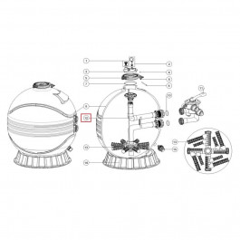   Emaux Дюзова коробка-корзина з трубою для фільтрів  MFS31