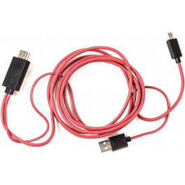   PowerPlant MHL Micro-USB - HDMI 2m Red (CA910861)