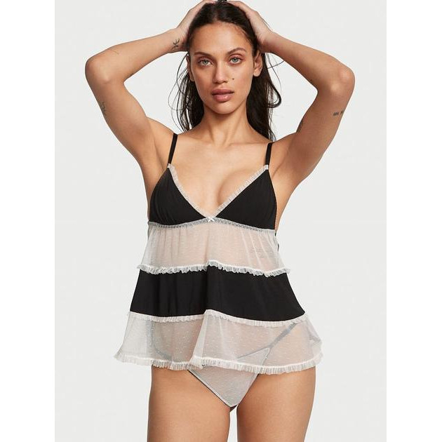 Victoria's Secret Еротичний комплект (пеньюар + трусики-стрінги)  520973867 S Чорний (1159789150) - зображення 1