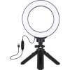 Puluz Ring USB LED lamp 6.2" + table tripod (PKT3059B) - зображення 1