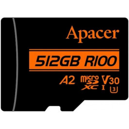   Apacer 512 GB microSDXC UHS-I U3 V30 A2 + SD-adapter (AP512GMCSX10U8-R)