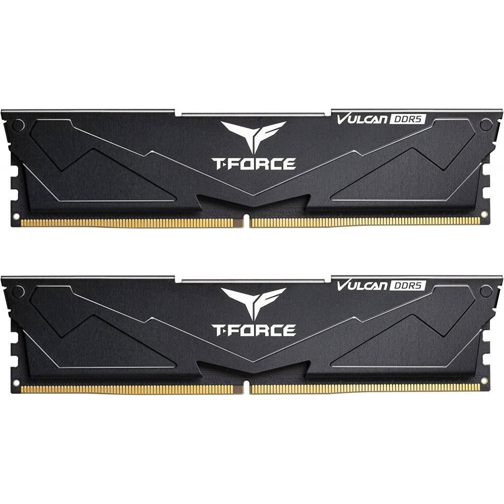 TEAM 32 GB (2x16GB) DDR5 6000 MHz T-Force Vulcan Black (FLBD532G6000HC38ADC01) - зображення 1