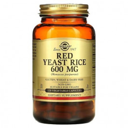   Solgar Red Yeast Rice 600 mg 120 Vegetable Capsules (SOL-02325)