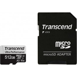   Transcend 512 GB microSDXC Clase 10 UHS-I (U3) + SD-adapter (TS512GUSD340S)