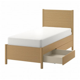 IKEA TONSTAD Каркас з ящиками дубовий шпон 90х200 (204.891.41)