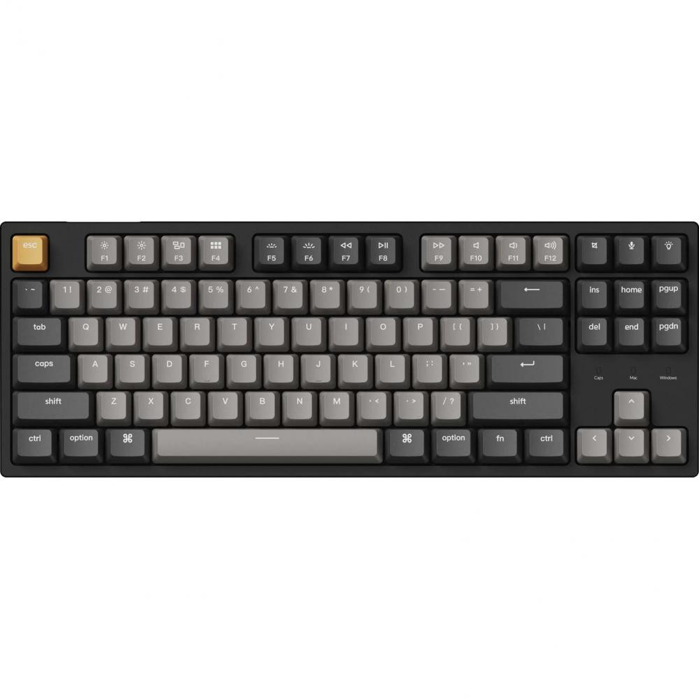 Keychron C1 Pro 87 Key QMK/VIA K pro Red EN/UKR White Led Black (C1PK1_KEYCHRON) - зображення 1