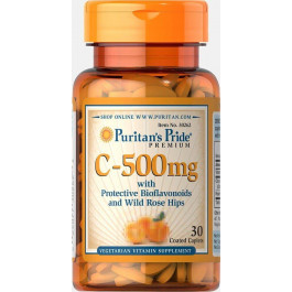   Puritan's Pride Витамин С с биофлавоноидами и шиповником, Vitamin C, , 500 мг, 30 капсул (PTP-30262)