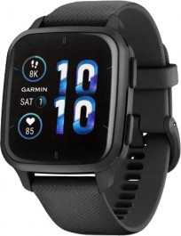   Garmin Venu Sq 2 – Music Edition Slate Aluminum Bezel with Black Case and Silicone Band (010-02700-00/10/80