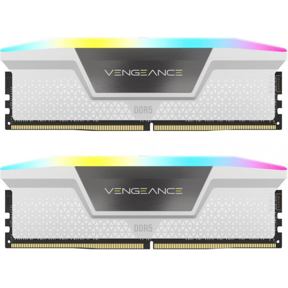 Corsair 32 GB (2x16GB) DDR5 6400 MHz Vengeance RGB White (CMH32GX5M2B6400C36W) - зображення 1