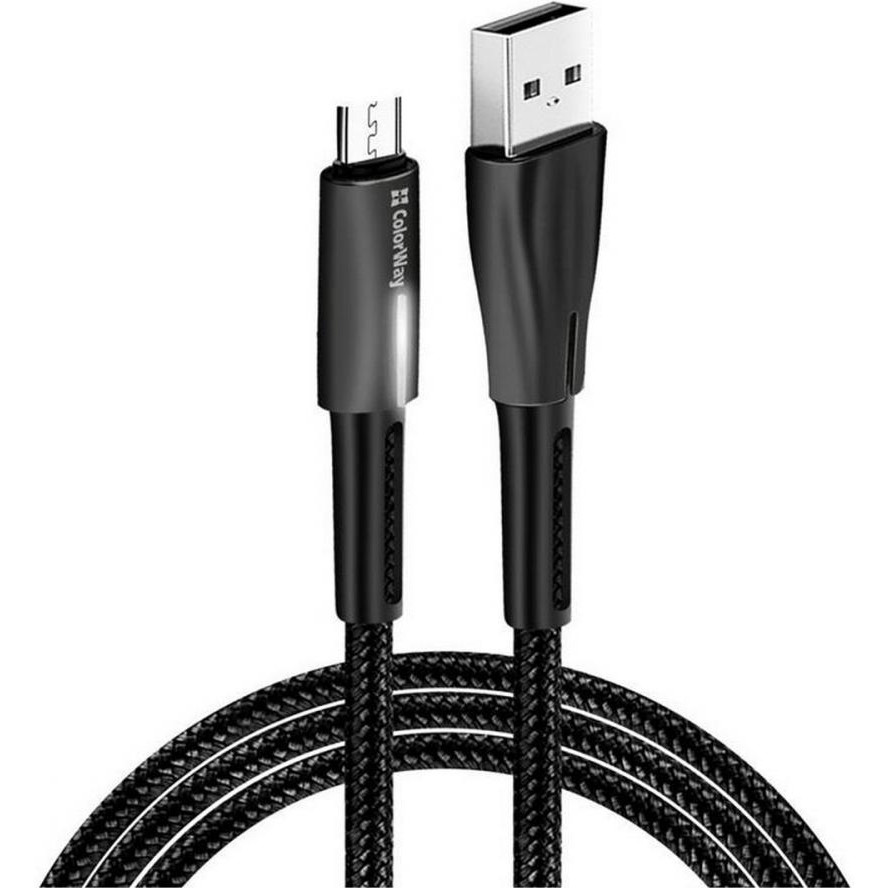 ColorWay USB-A - MicroUSB 1m Black (CW-CBUM035-BK) - зображення 1